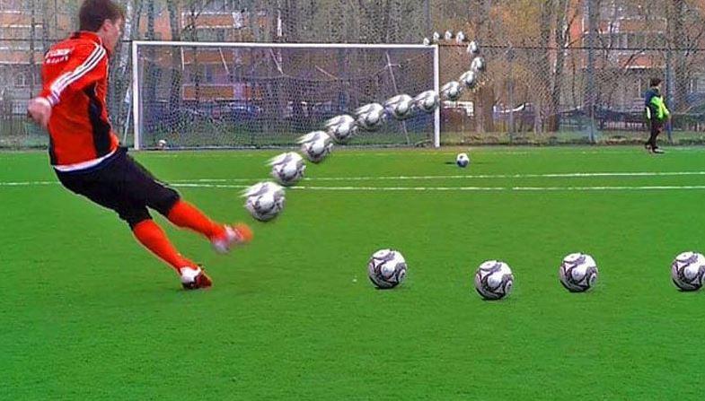 Áp dụng kỹ thuật sút bóng xoáy trong thực tế